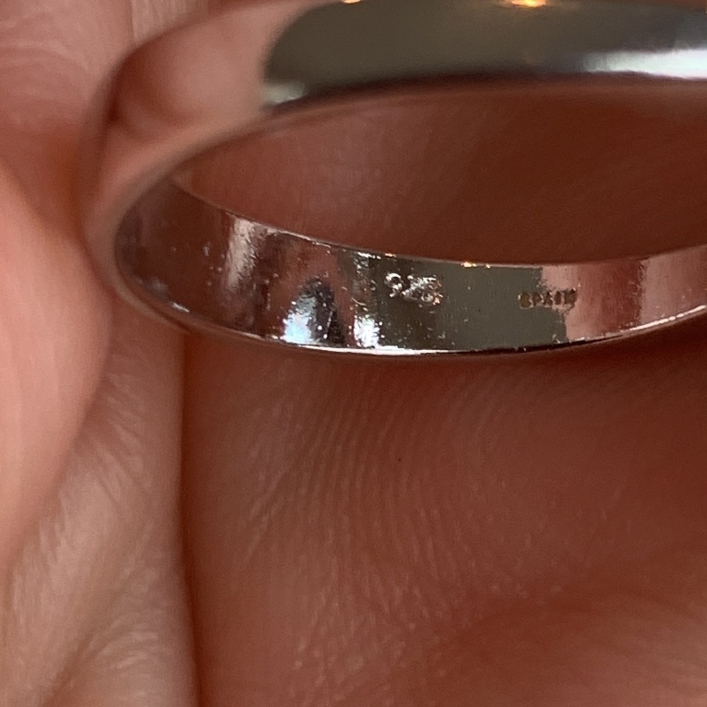 Statement Simulated Crystal Diamond & Blue Stone Marked “925 Spain” Ring - Picture 9 of 11